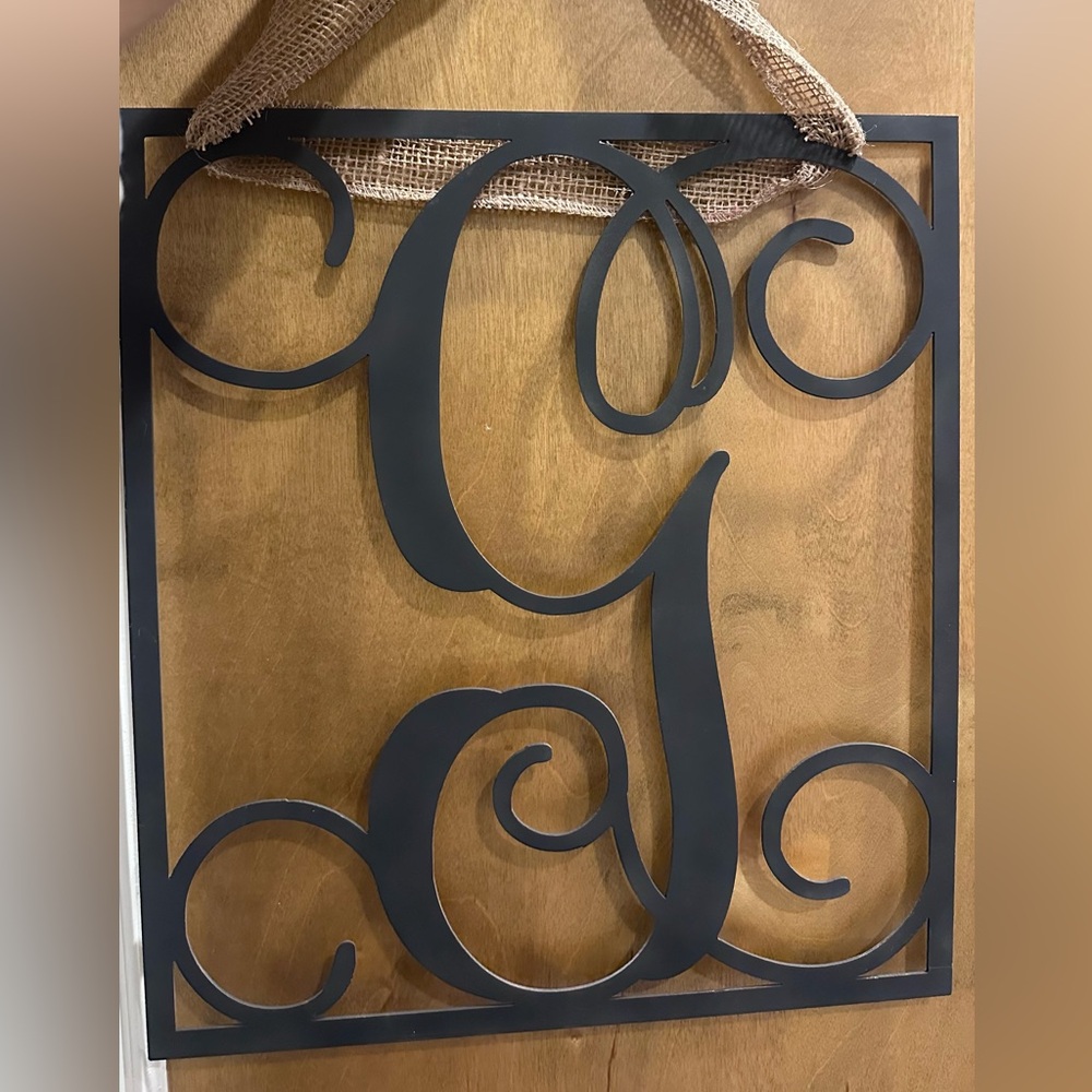Black Metal Monogram Wall Decor